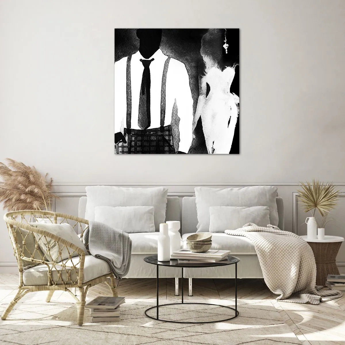 Schilderen op glas - In een noir sfeer - 70x70 cm