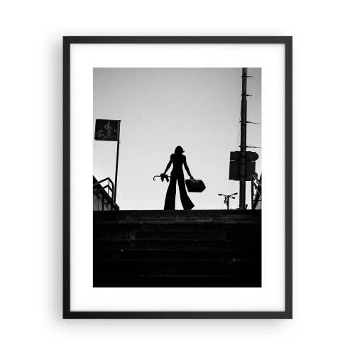 Poster in een zwarte lijst - Stedelijk dwalen - 40x50 cm