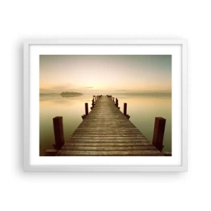 Poster in een witte lijst - Aanbreken van de dag, licht - 50x40 cm