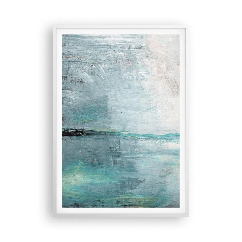 Poster in een witte lijst - Horizontaal in blauw - 70x100 cm