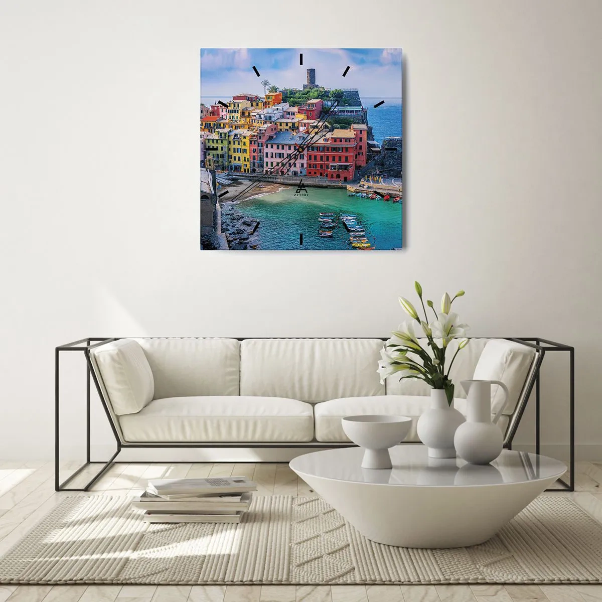 Wandklok - Klok - Mediterrane magische stad - 40x40 cm