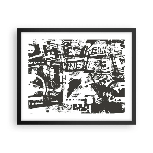 Poster in een zwarte lijst - Orde of chaos? - 50x40 cm