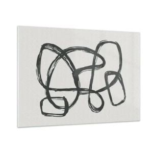 Schilderen op glas - Lusvormige abstractie - 100x70 cm