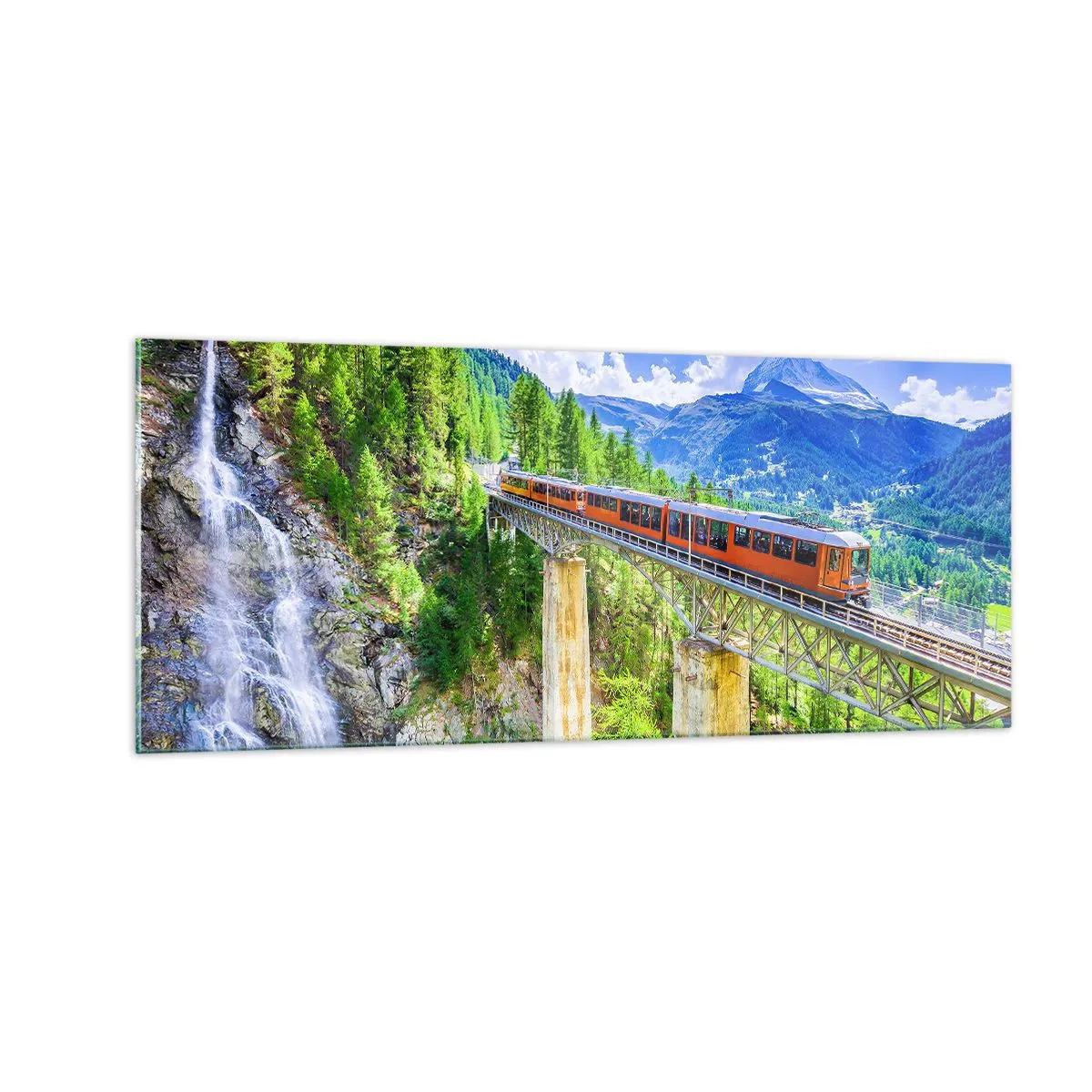 Schilderen op glas - Het is tijd voor de Alpen - 100x40 cm