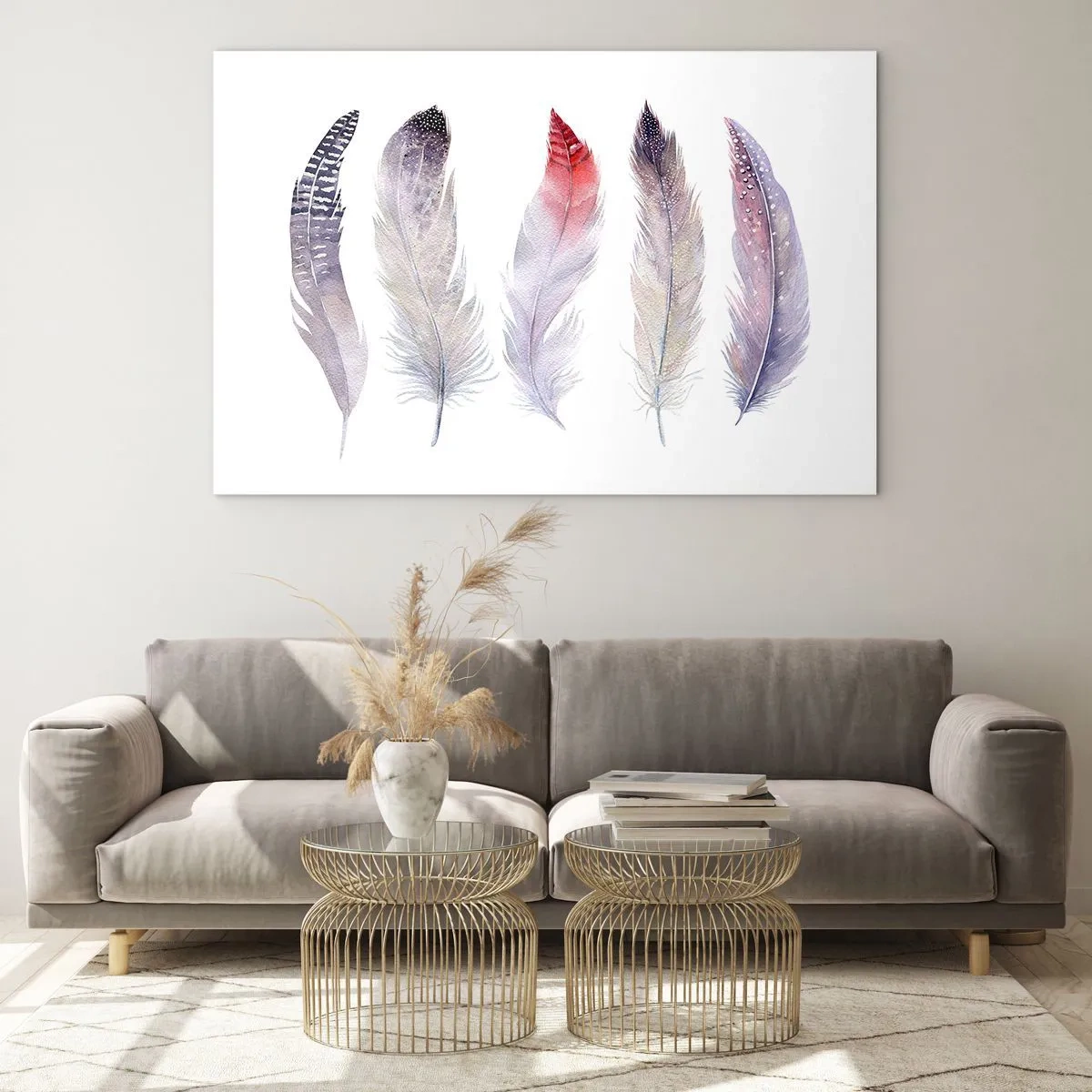 Schilderen op glas - Delicaat als veelkleurige mist - 120x80 cm