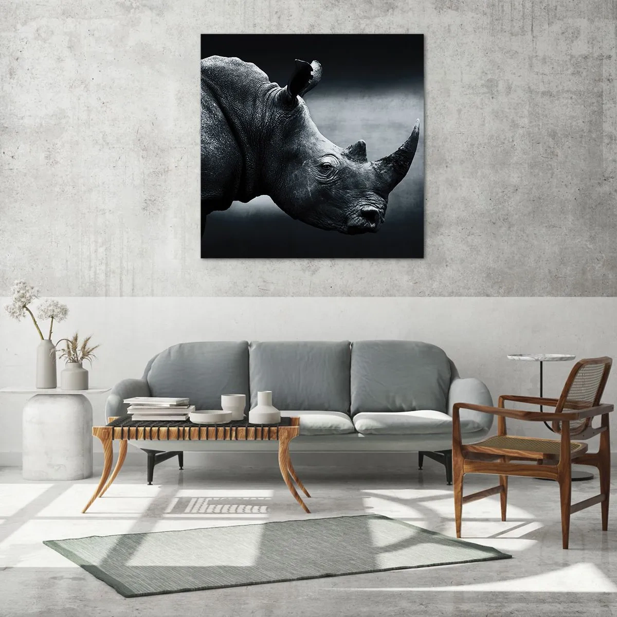 Schilderen op glas - Rechts profiel - 60x60 cm