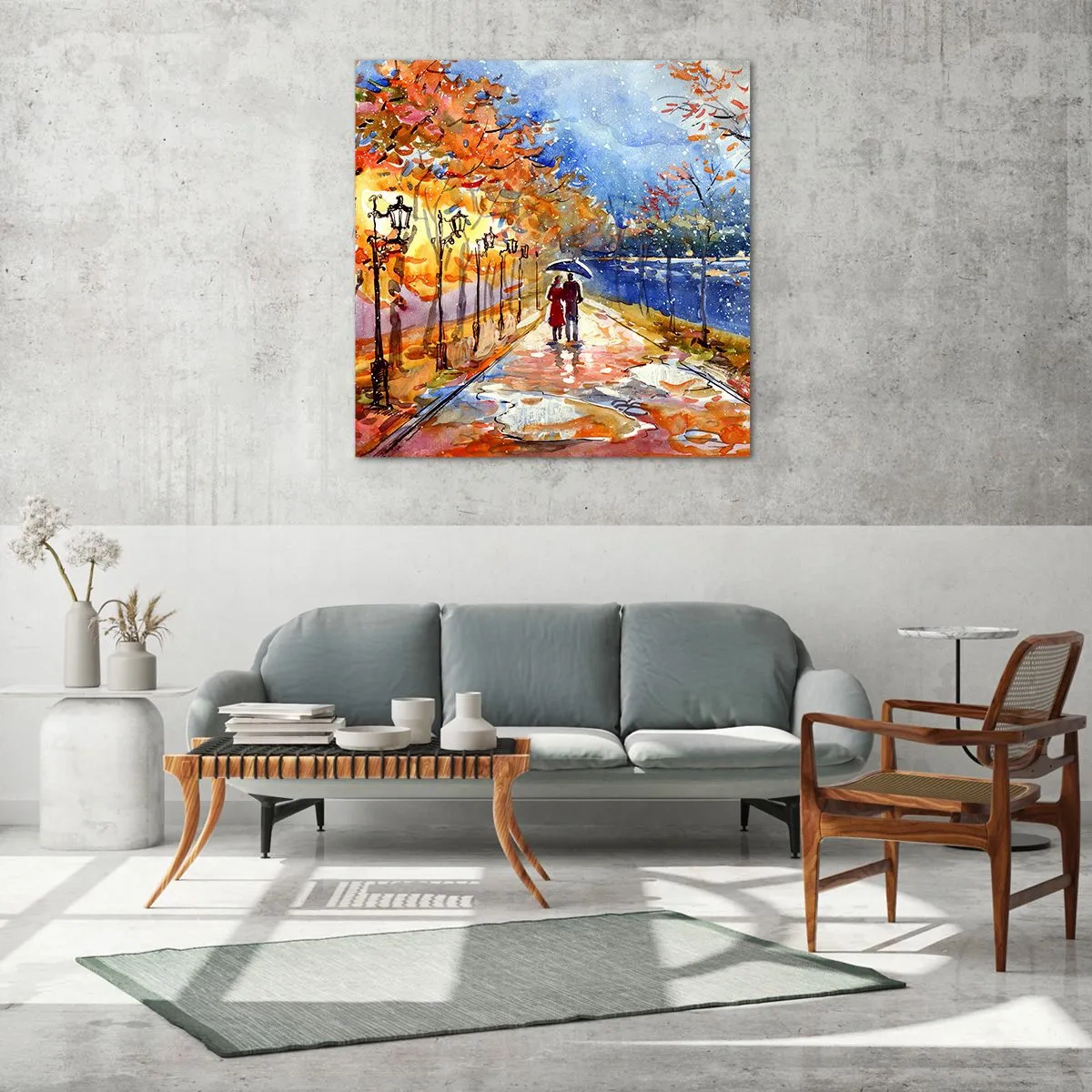 Schilderen op glas - Samen tot de grens van de tijd - 40x40 cm