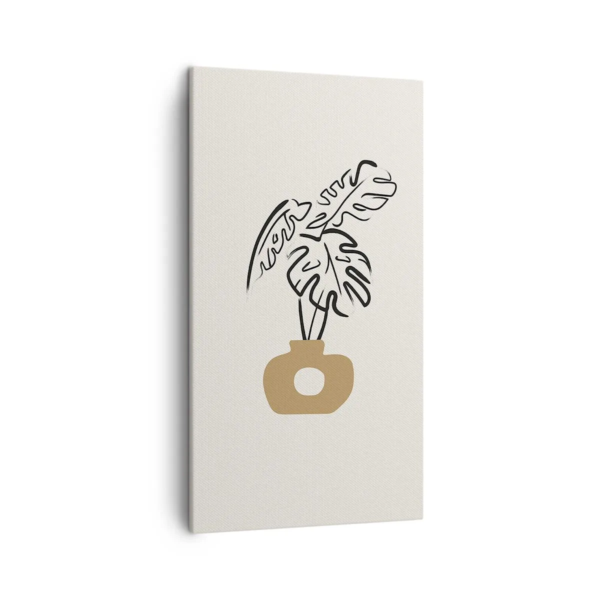 Schilderen op canvas - Monstera – huisdecoratie - 45x80 cm