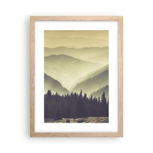 Een poster in een licht eiken lijst - Achter de zeven bergen... - 30x40 cm