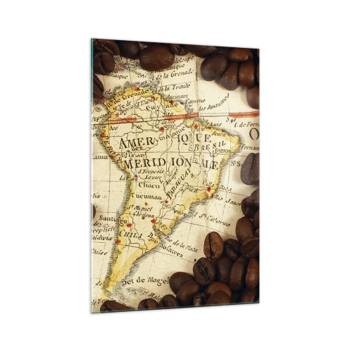 Schilderen op glas - Waar komt de beste koffie vandaan? - 70x100 cm