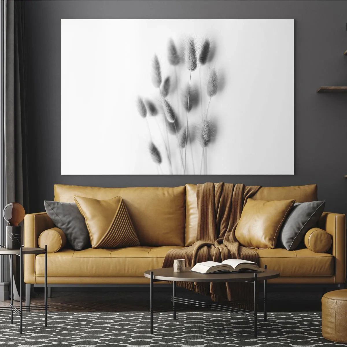 Schilderen op glas - Haar luchtigheid gras - 120x80 cm