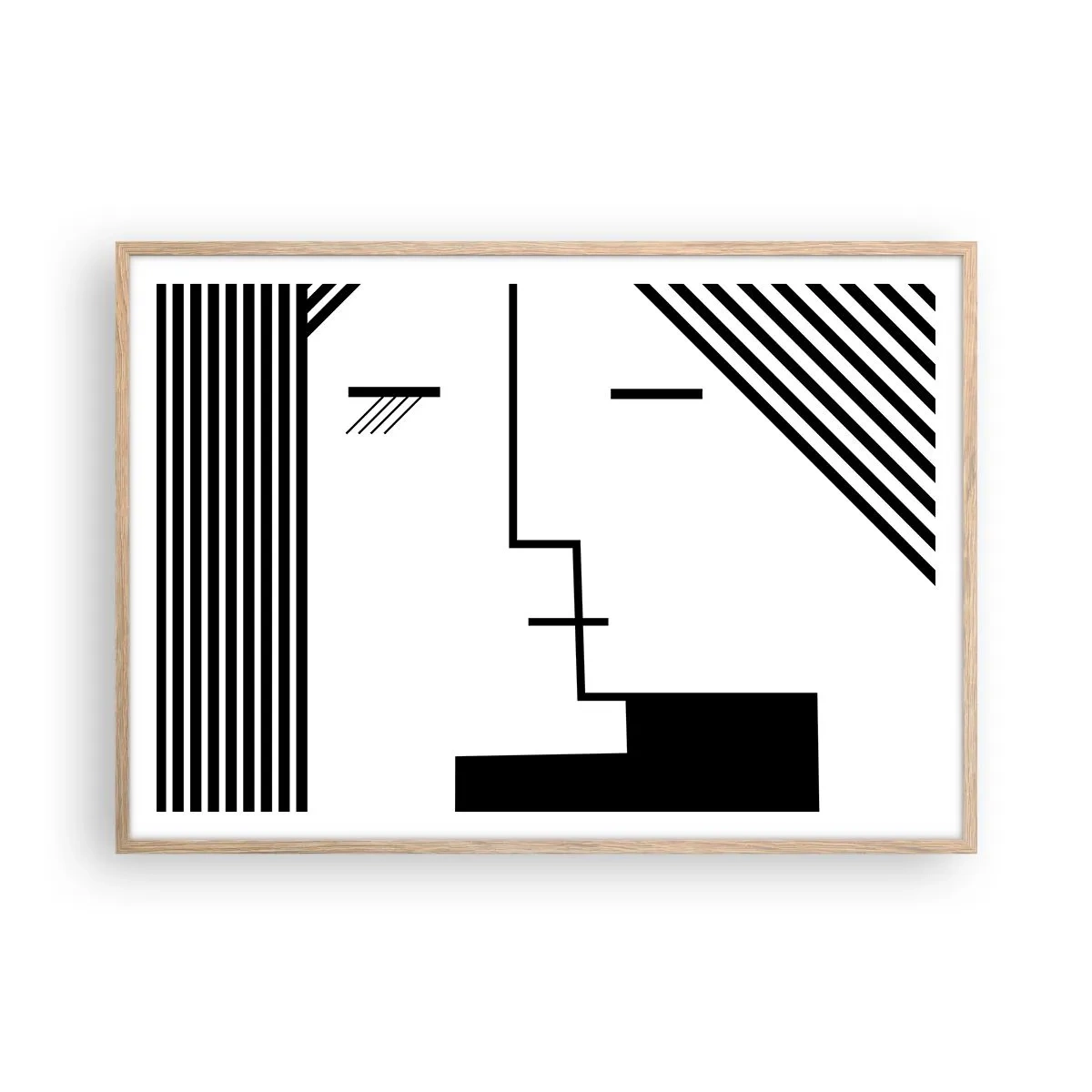 Een poster in een licht eiken lijst - Alleen maar een kus - 100x70 cm