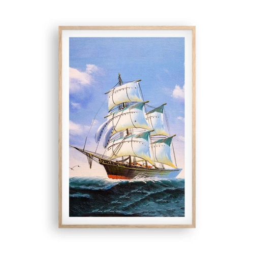 Een poster in een licht eiken lijst - Trots met de wind - 61x91 cm