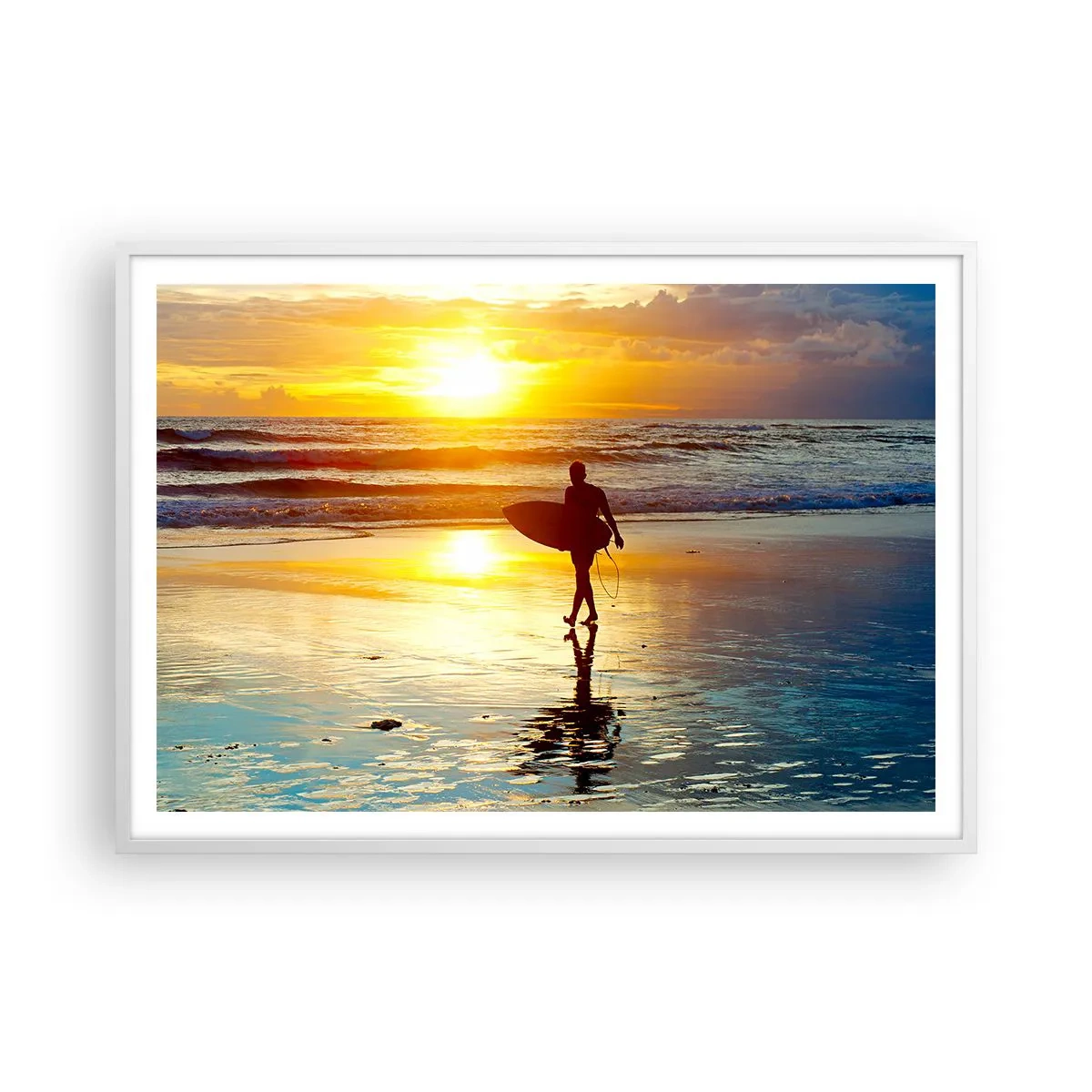 Poster in een witte lijst - De terugkeer van de krijger - 100x70 cm