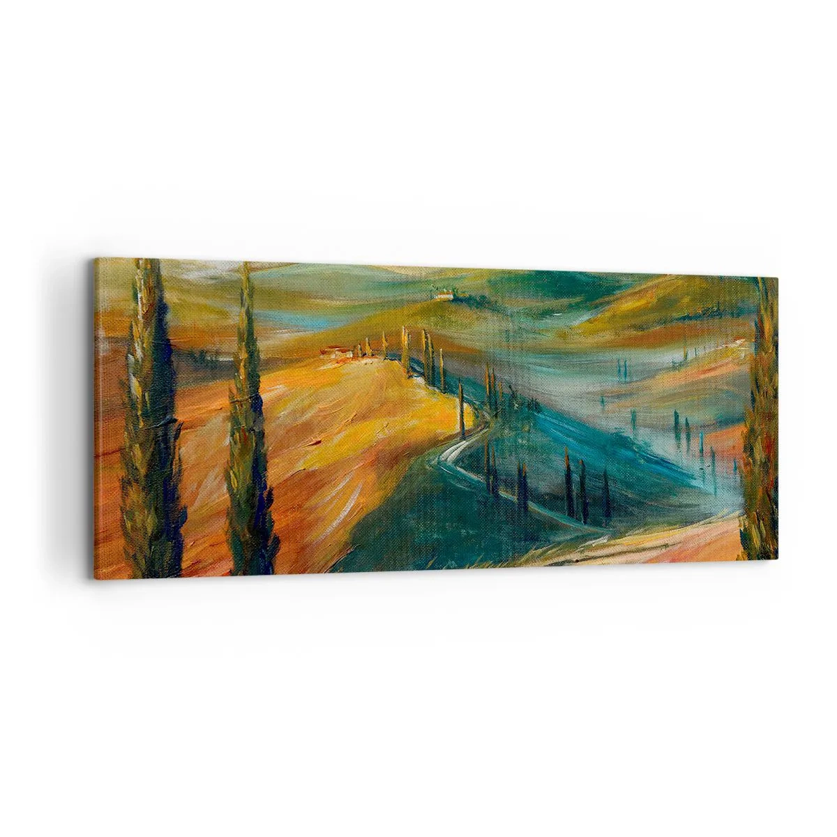 Schilderen op canvas - Toscaans landschap - 120x50 cm