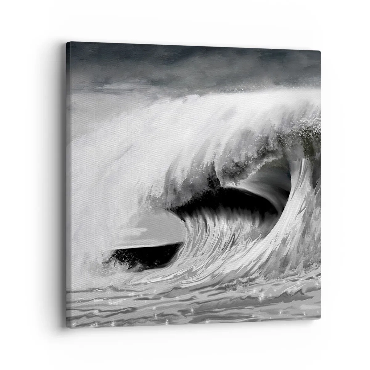 Schilderen op canvas - De woede van de oceaan - 40x40 cm