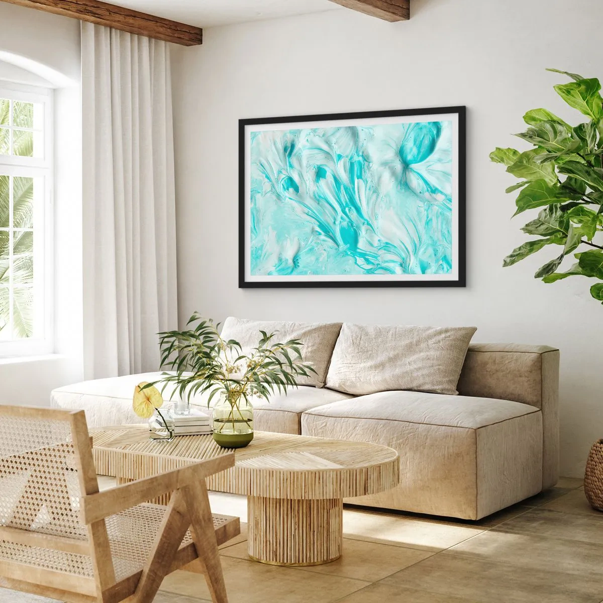 Poster in een zwarte lijst - Voor altijd samen - 50x40 cm