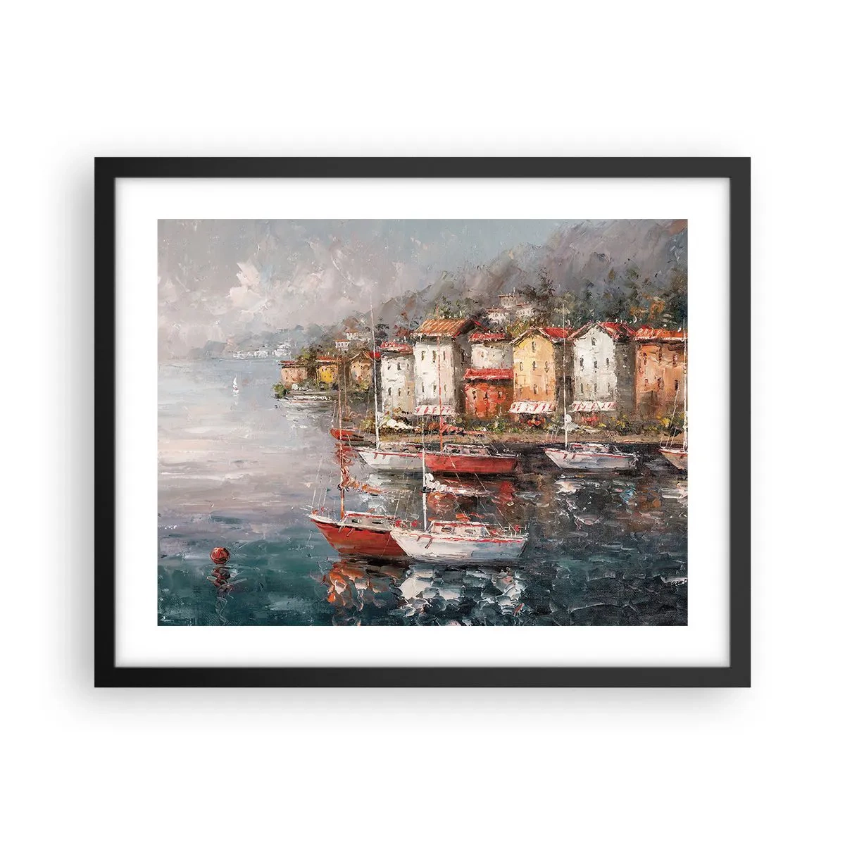 Poster in een zwarte lijst - Romantisch toevluchtsoord - 50x40 cm