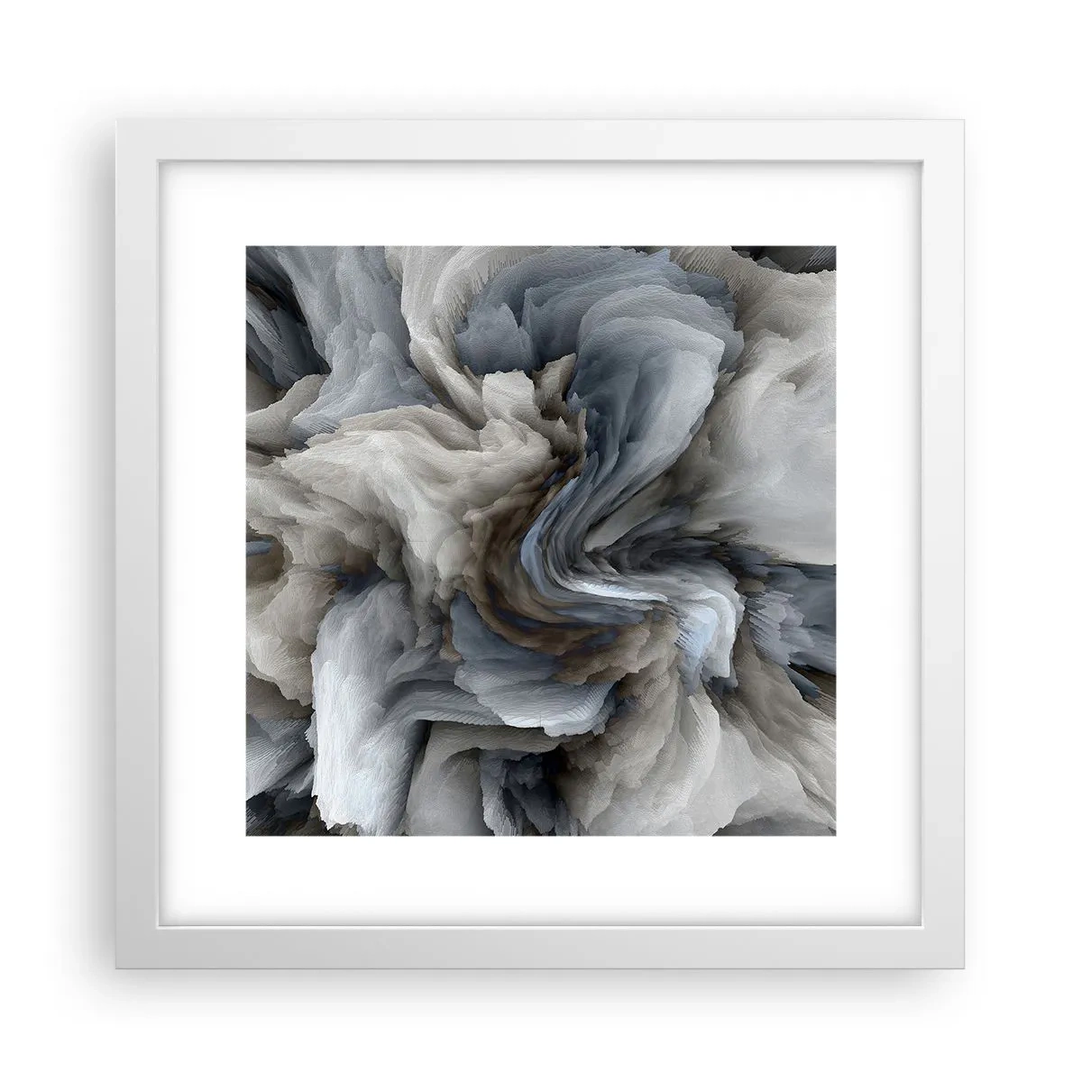 Poster in een witte lijst - Steen en bloem - 30x30 cm