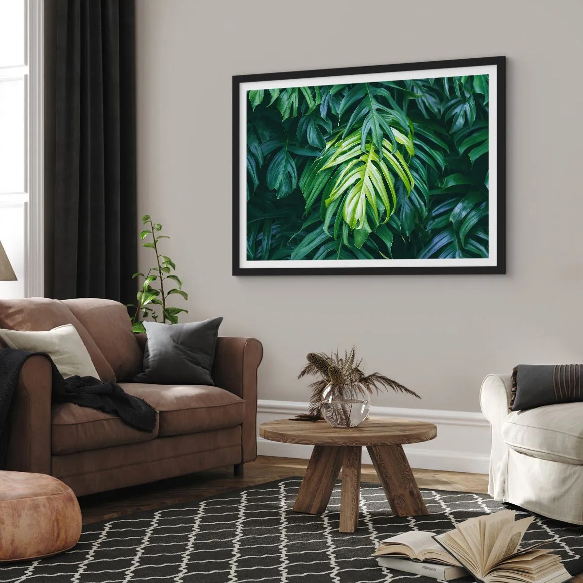 Poster in een zwarte lijst - Dompel jezelf onder in de frisheid - 70x50 cm