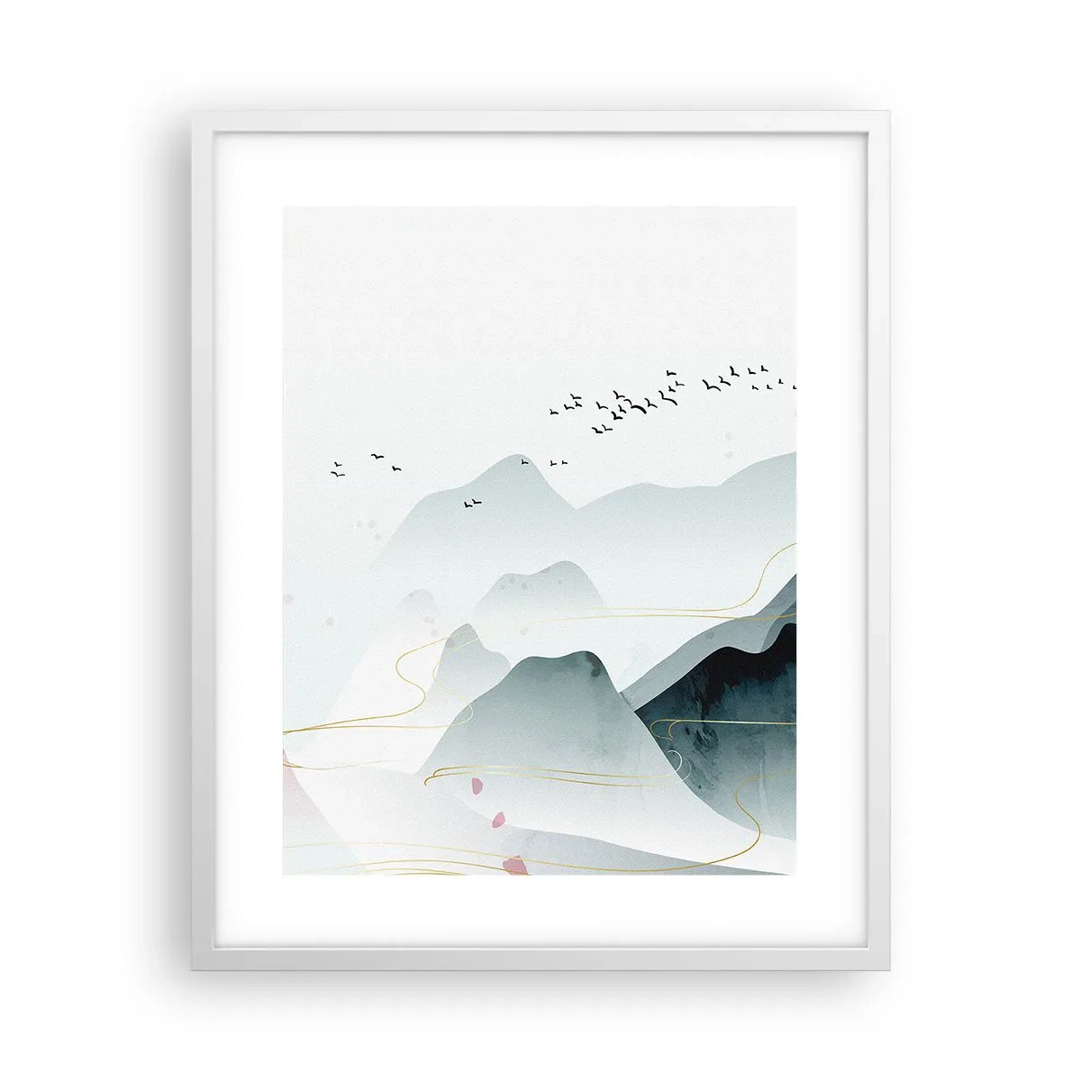 Poster in een witte lijst - Over de toppen - 40x50 cm