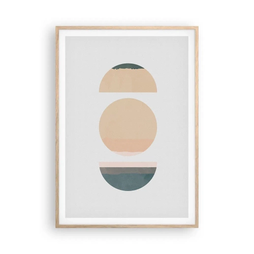 Een poster in een licht eiken lijst - Een Wiel achter een andere - 70x100 cm