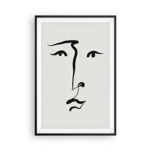 Poster in een zwarte lijst - Portret met één lijn - 61x91 cm