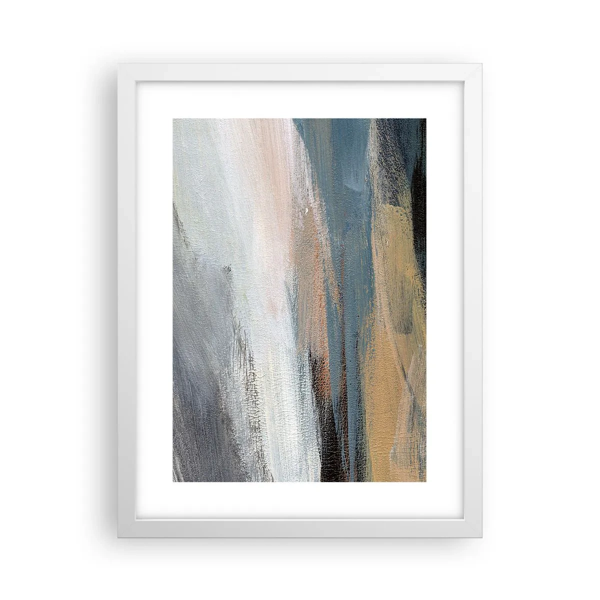 Poster in een witte lijst - Abstractie: noordelijk landschap - 30x40 cm