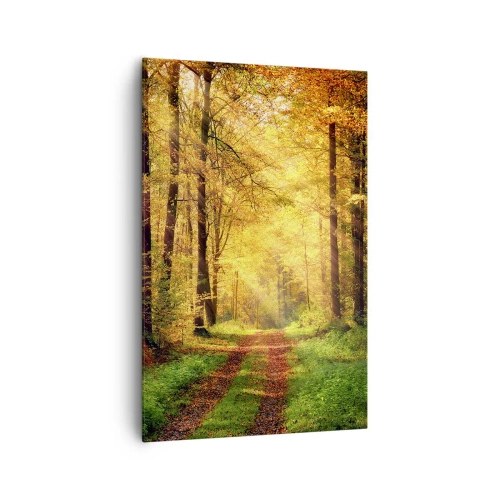 Schilderen op canvas - Bos-gouden stilte - 80x120 cm
