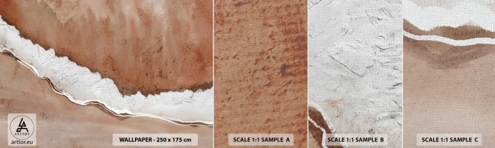 Fotobehang Monster Premium Canvas - In aardetinten - Rand, Zand, Strand - 100x30 cm