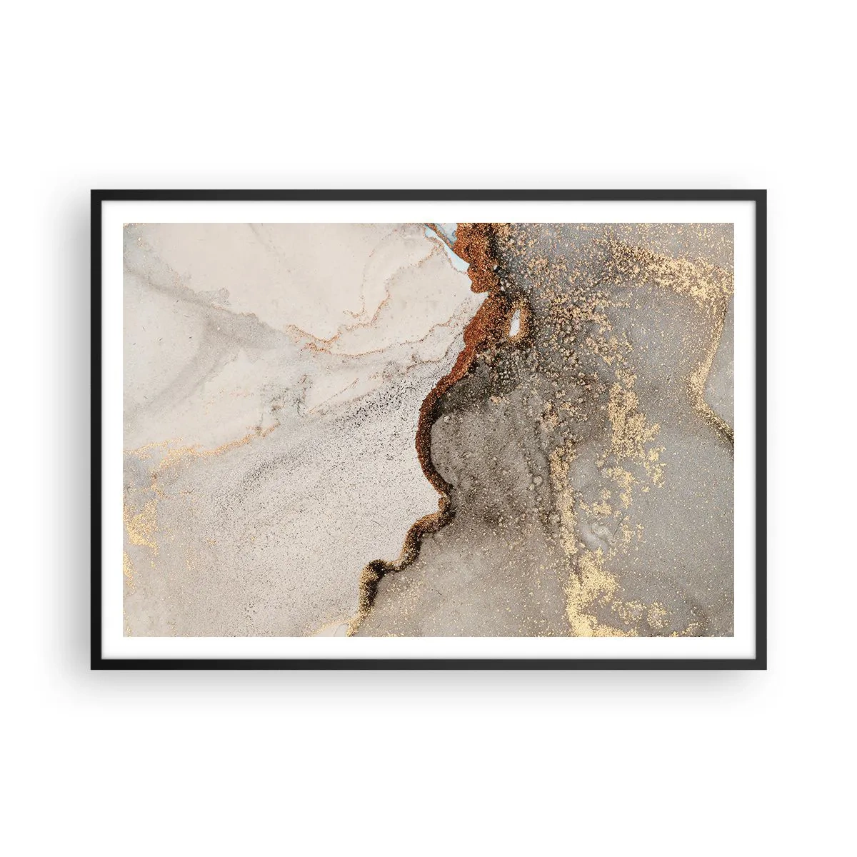 Poster in een zwarte lijst - Op de grens van kleuren - 100x70 cm