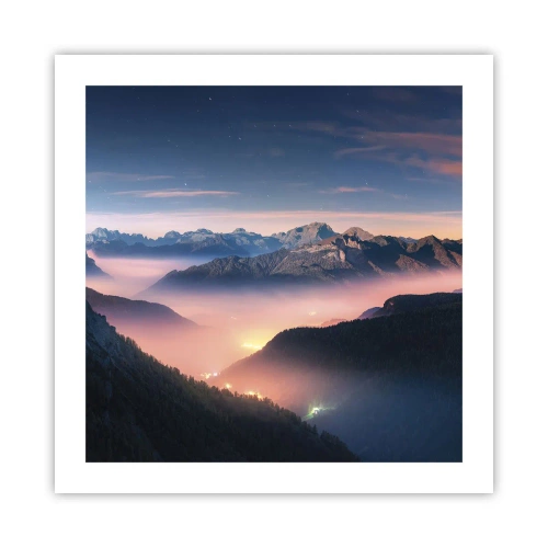 Poster - Licht in de dalen - 50x50 cm