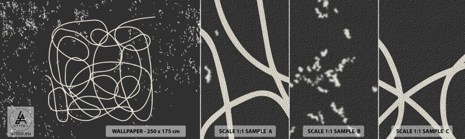 Fotobehang Monster Premium Sand - Dwalende gedachten - Abstractie, Grafisch, Deel - 100x30 cm