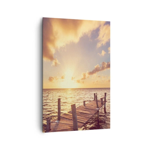 Schilderen op canvas - Het gouden land van zachtheid - 80x120 cm