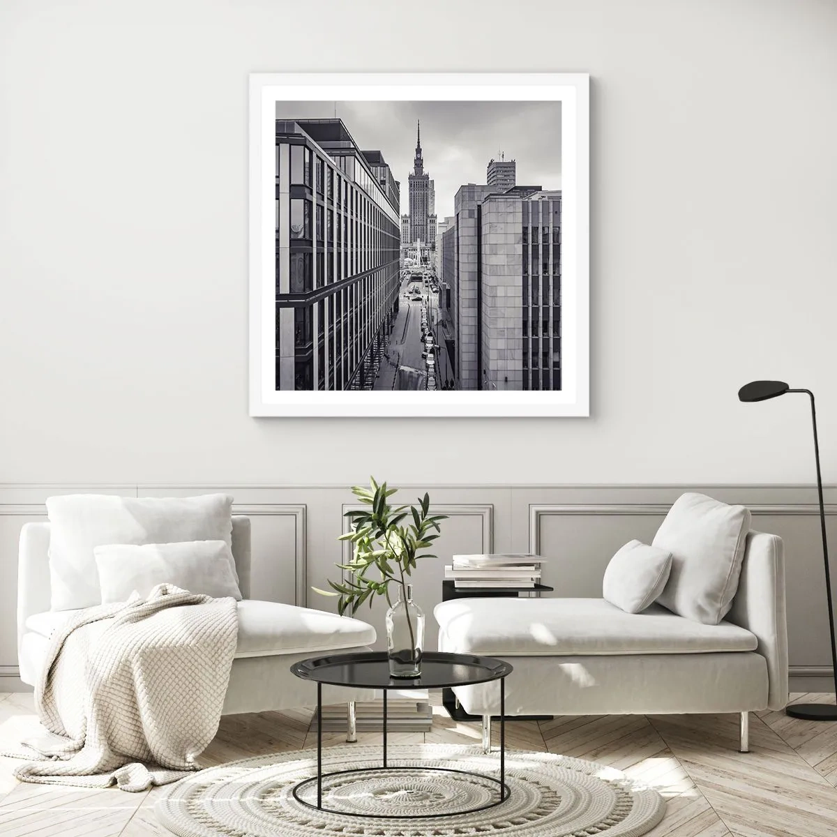 Poster in een witte lijst - Warschau vallei - 40x40 cm