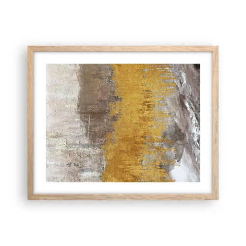 Een poster in een licht eiken lijst - Een gouden explosie - 50x40 cm