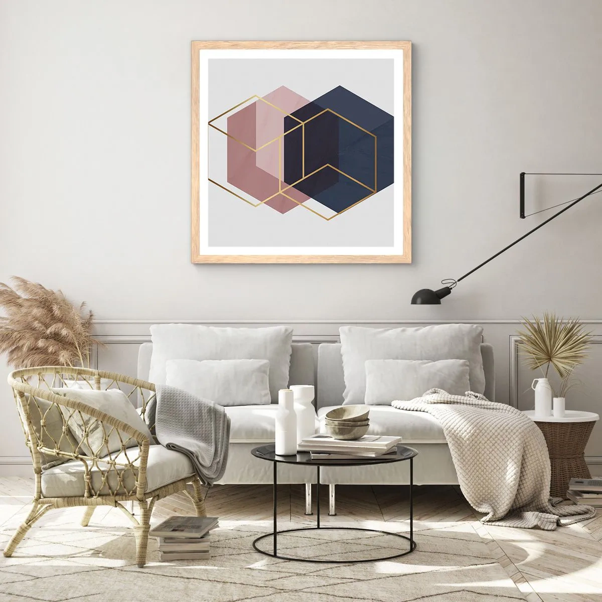 Een poster in een licht eiken lijst - De kracht van eenvoud - 40x40 cm