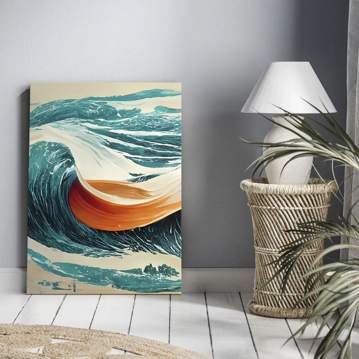 Schilderen op canvas - De droom van elke surfer - 55x100 cm