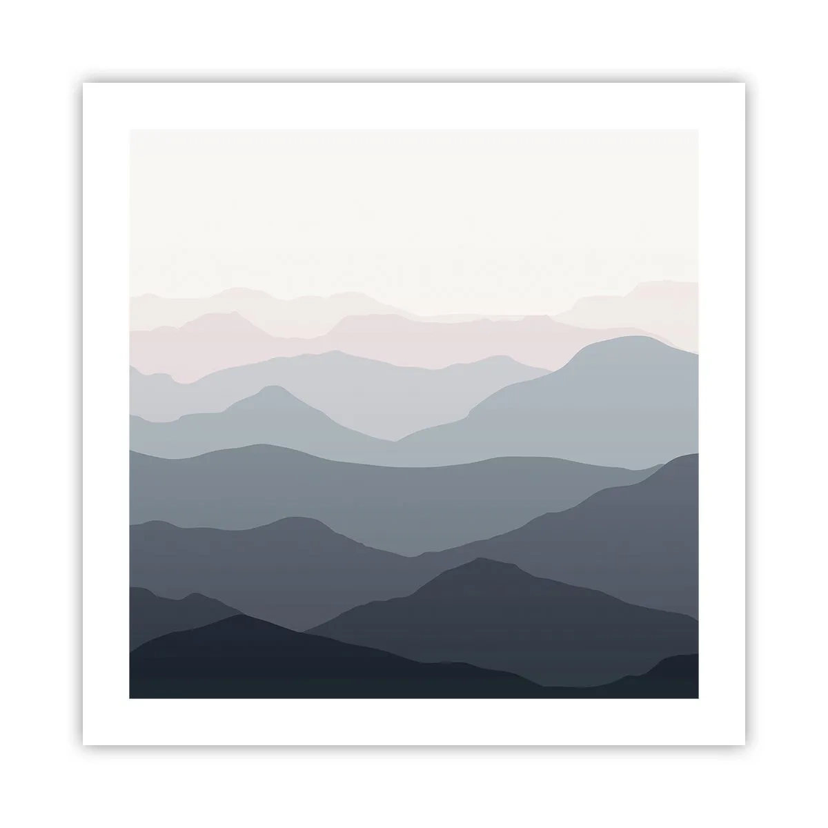 Poster - Golven van de bergen - 50x50 cm