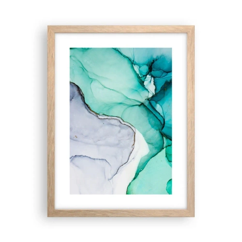 Een poster in een licht eiken lijst - Een studie in turkoois - 30x40 cm