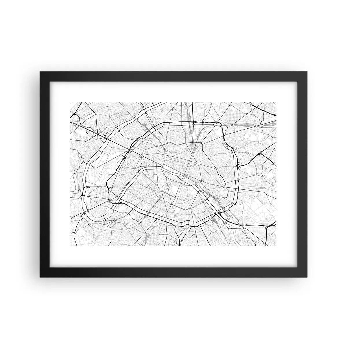 Poster in een zwarte lijst - Parijs bloem - 40x30 cm