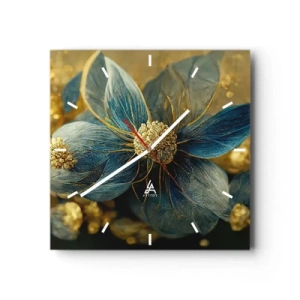 Wandklok - Klok - Bloei met goud - 30x30 cm