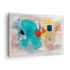 Schilderen op canvas - Abstracte vormen en kleuren creëren een dynamische compositie - 70x50cm - Kleurrijk spel - Moderne wanddecoratie voor woonkamer en slaapkamer ARTTOR