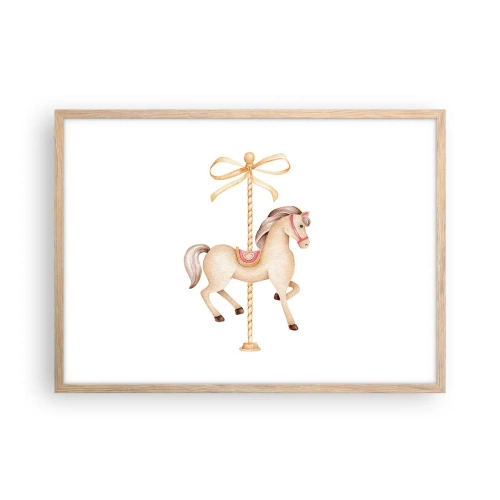 Een poster in een licht eiken lijst - Een sierlijke draf - 70x50 cm
