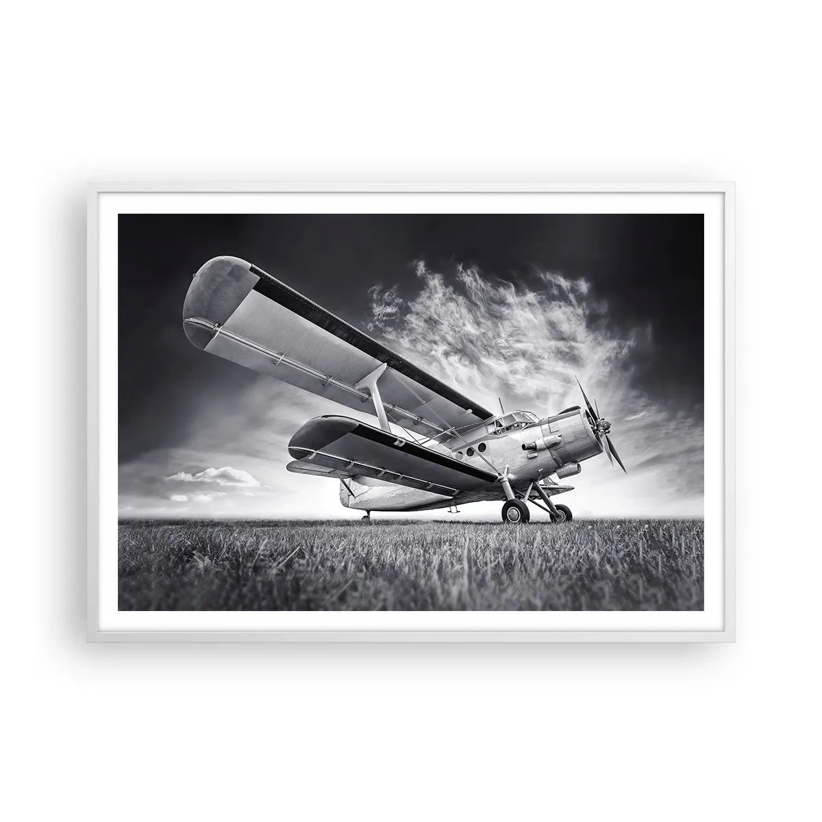 Poster in een witte lijst - De gevleugelde zwerver - 100x70 cm