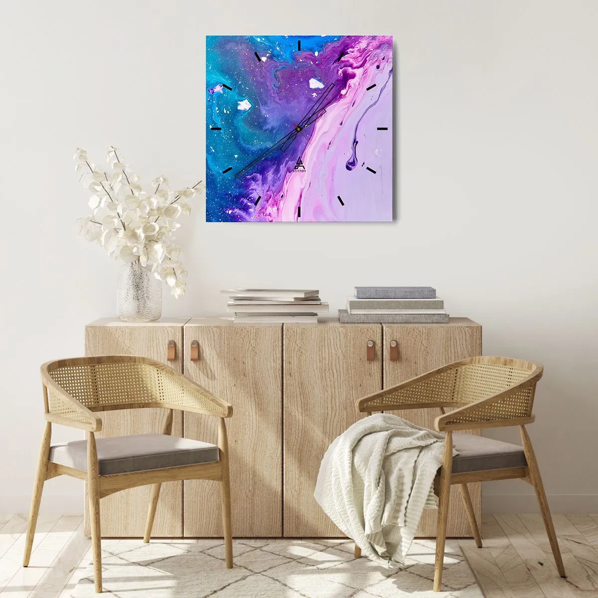 Wandklok - Klok - Yin en yang - 40x40 cm