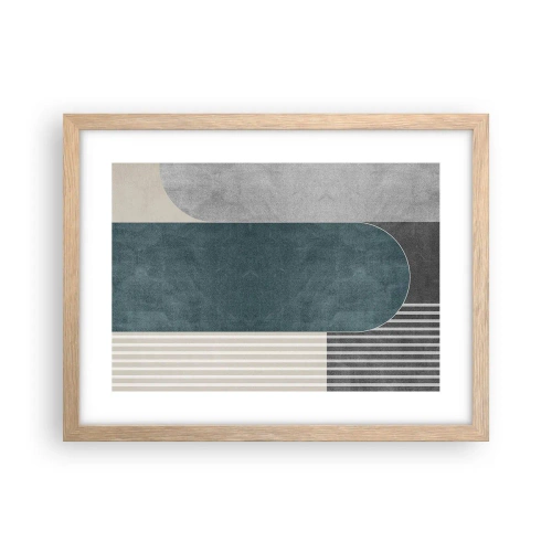 Een poster in een licht eiken lijst - Compositie op niveau - 40x30 cm