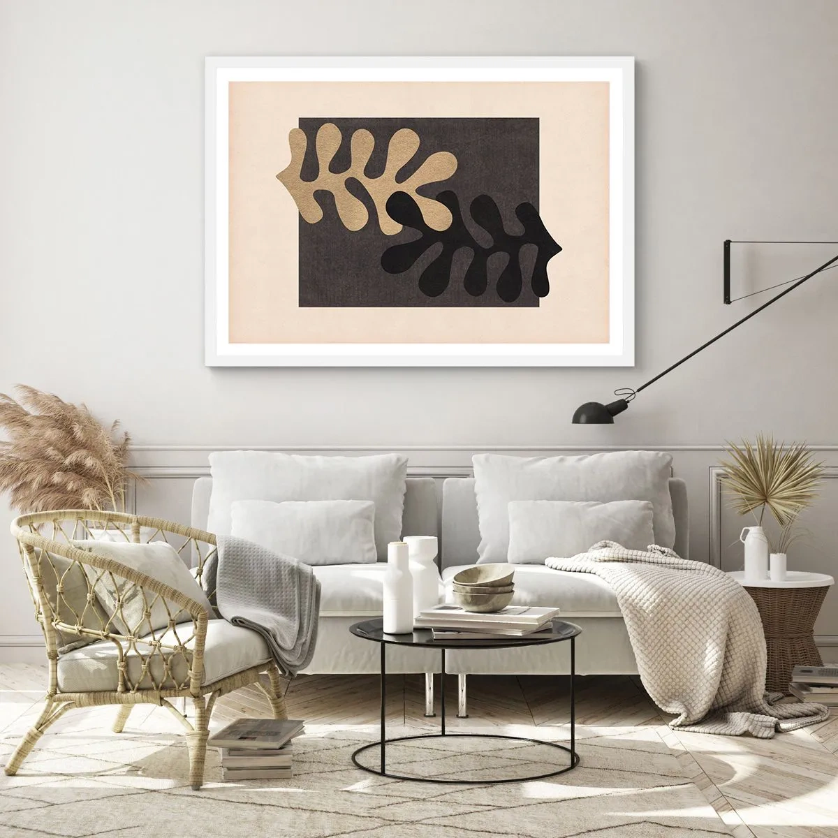 Poster in een witte lijst - Afwezigheid en complement - 40x30 cm