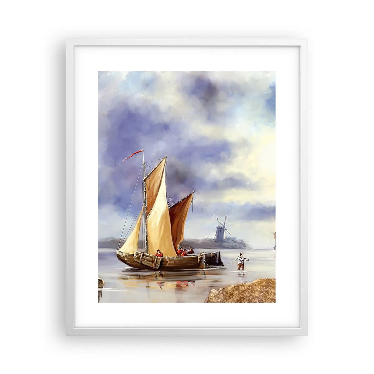 Poster in een witte lijst - De terugkeer van zeelieden - 40x50 cm