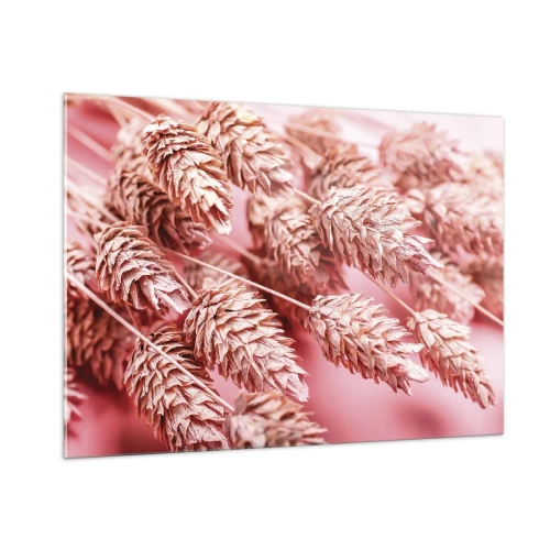 Schilderen op glas - Een bloemencascade in roze - 100x70 cm